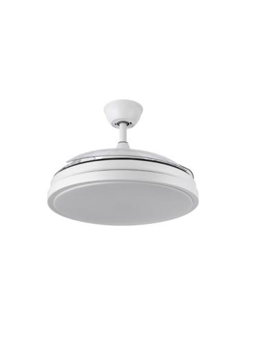 Ventilador Dc Escorpion 59w Blanco 3aspas desplegables 107d 5960lm 3000-4000-6000k Remoto+ Temporizador+ Memoria