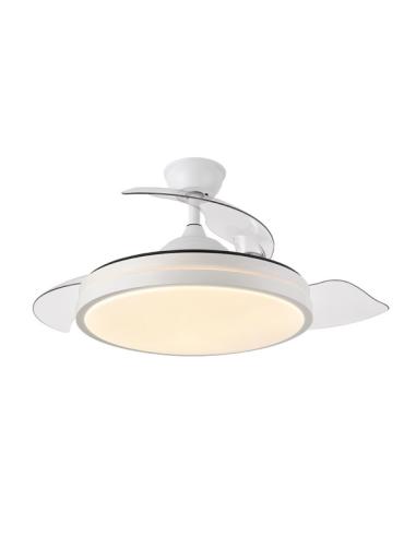 Ventilador Dc Escorpion 59w Blanco 3aspas desplegables 107d 5960lm 3000-4000-6000k Remoto+ Temporizador+ Memoria