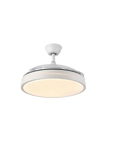 Ventilador Dc Escorpion 59w Blanco 3aspas desplegables 107d 5960lm 3000-4000-6000k Remoto+ Temporizador+ Memoria