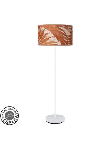 Pie Salon Moda 1xe27 Blanco/hoja Caldera 163x40x40 Cm