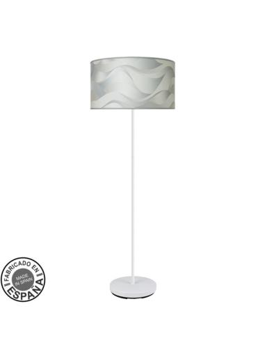 Pie Salon Moda 1xe27 Blanco/ola Gris 163x40x40cm