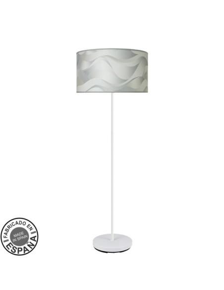 Pie Salon Moda 1xe27 Blanco/ola Gris 163x40x40cm