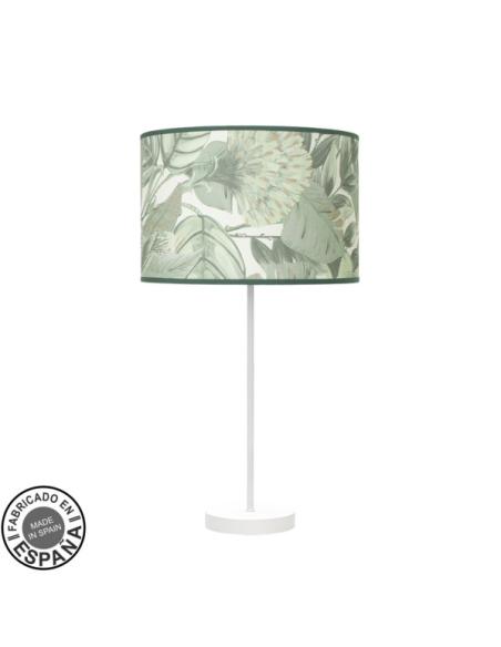 Sobremesa Alto Moda 1xe27 Blanco/hoja Verde 63x30x 30cm