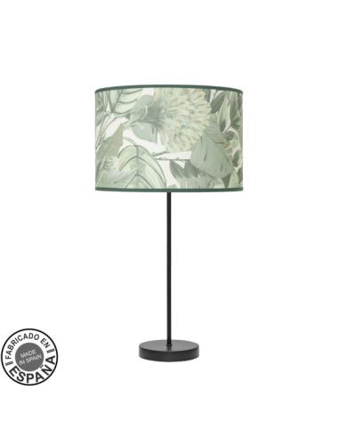 Sobremesa Alto Moda 1xe27 Negro/hoja Verde 63x30x30 Cm