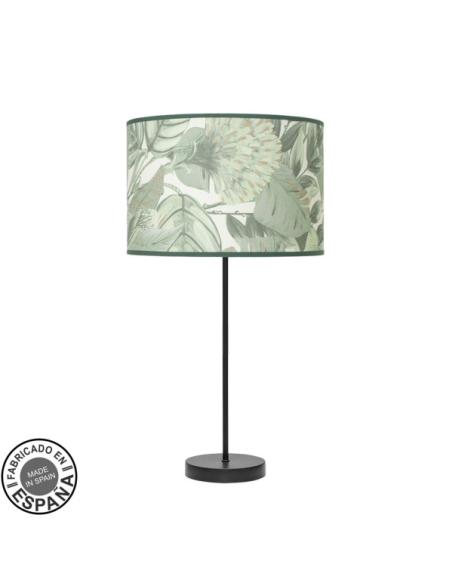 Sobremesa Alto Moda 1xe27 Negro/hoja Verde 63x30x30 Cm