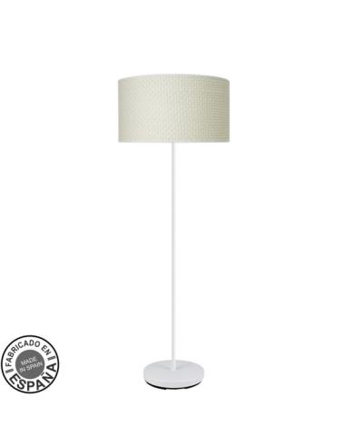 Pie Salon Moda 1xe27 Blanco/cañizo Blanco 163x40x 40 Cm