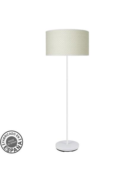 Pie Salon Moda 1xe27 Blanco/cañizo Blanco 163x40x 40 Cm