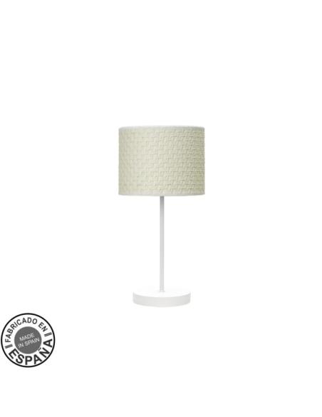 Sobremesa Moda 1xe14 Blanco/cañizo Blanco 42x17x17 Cm