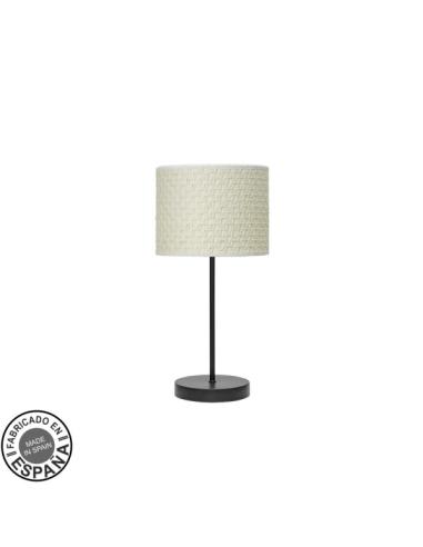 Sobremesa Moda 1xe14 Negro/cañizo Blanco 42x17x17 Cm