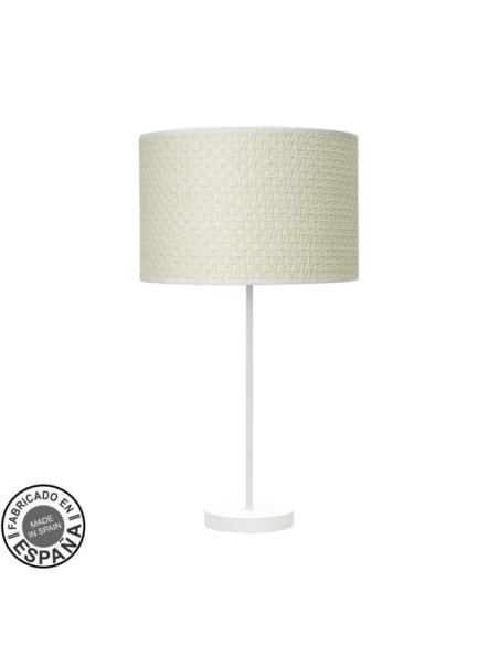 Sobremesa Alto Moda 1xe27 Blanco/cañizo Blanco 63x30x30 Cm