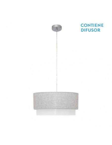 Colgante Kenya 3xe27 Gris/blanco Regx40x40 Cm
