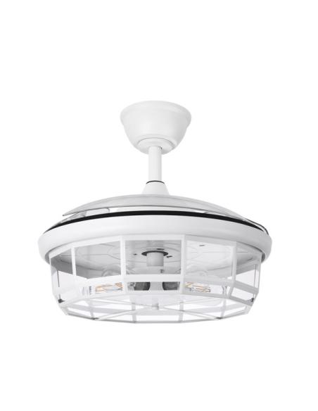 Ventilador Dc Tornado Blanco 5xe27 107d 3aspas Desplegables 6velocidades C/remoto Y Temporizador