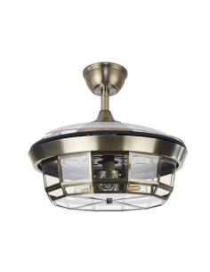 Ventilador Dc Tornado Cuero 3xe27 91d 3aspas Desplegables 6velocidades C/remoto Y Temporizador 2