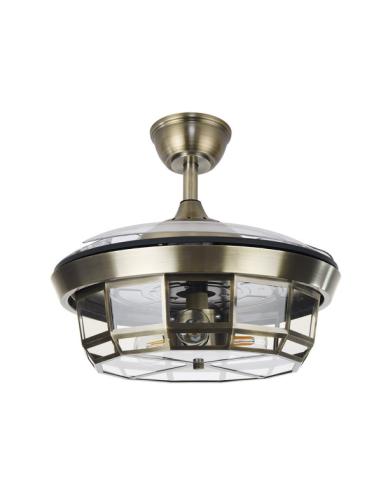 Ventilador Dc Tornado Cuero 3xe27 91d 3aspas Desplegables 6velocidades C/remoto Y Temporizador