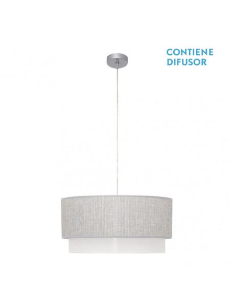 Colgante Kenya 3xe27 Gris/blanco Regx50x50 Cm