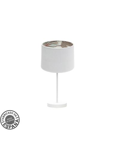 Sobremesa Peq. Tunez 1xe14 Blanco/blanco-estampado
