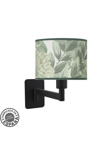 Aplique Abatible Moda 1xe14 Negro/hoja Verde 26x17x28 Cm