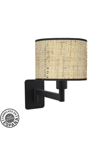 Aplique Abatible Moda 1xe14 Negro/cañizo Oscuro 26x17x28 Cm