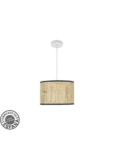 Colgante Moda 1xe27 Blanco/cañizo Oscuro Regx30x3