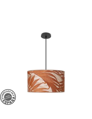 Colgante Moda 2xe27 Negro/hoja Caldera Regx40x40cm  C/difusor