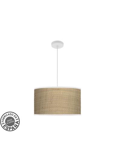Colgante Moda 2xe27 Blanco/cañizo Claro Regx40x40 C/difusor