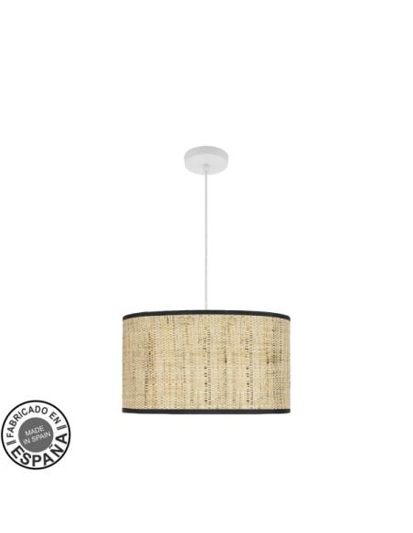 Colgante Moda 2xe27 Blanco/cañizo Oscuro Regx40x40cm C/difusor