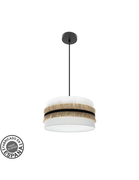 Colgante Angola 1xe27 Negro/blanco-yute Regx40x40cm