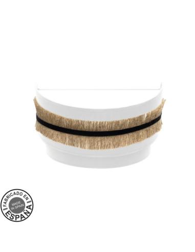 Aplique Doble Angola 1xe27 Negro/blanco-yute 17x30x15cm