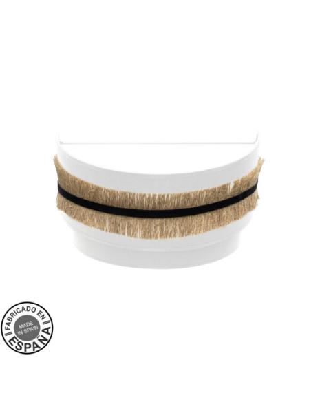 Aplique Doble Angola 1xe27 Negro/blanco-yute 17x30x15cm