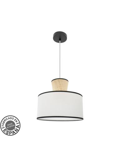 Colgante Camboya 1xe27 Negro/blanco/natural Regx40x40cm