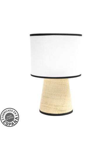 Sobremesa Camboya 1xe27 Blanco/natural 39x25x25cm