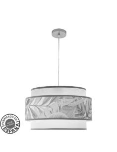 Colgante 3P Camerun 3xe27 Cromo/blanco/gris Regx50x50 Cm