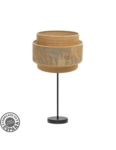Sobremesa Grande Samoa 1xe27 Negro/camel 65x30x30cm
