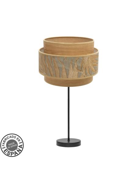 Sobremesa Grande Samoa 1xe27 Negro/camel 65x30x30cm