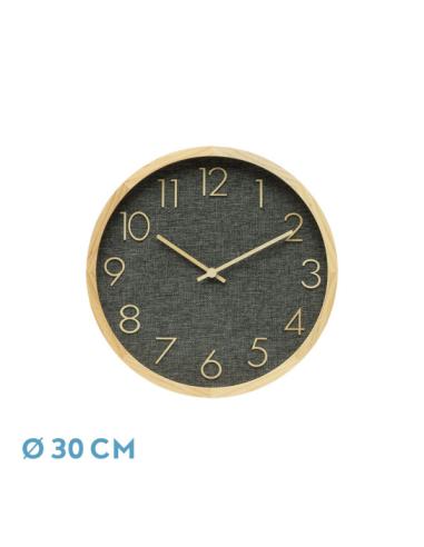 Reloj De Pared Rosellon Haya/gris 30x30x4cm Mov. Continuo