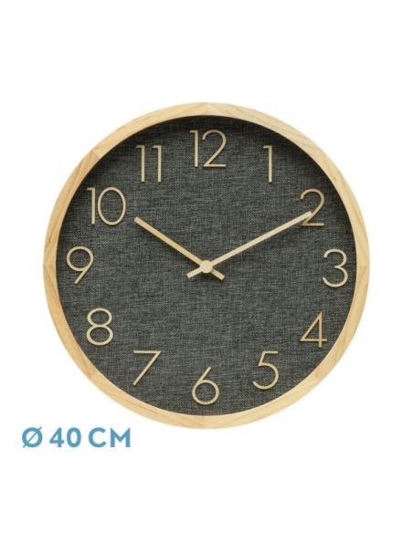 Reloj De Pared Rosellon Haya/gris 40x40x4,5cm Mov Continuo
