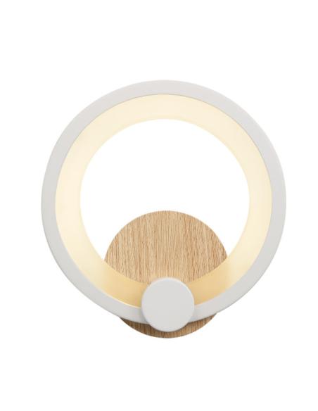 Aplique Sydney 10w 4000k Blanco/madera Clara 19,5x19x 5 Cm 1300lm