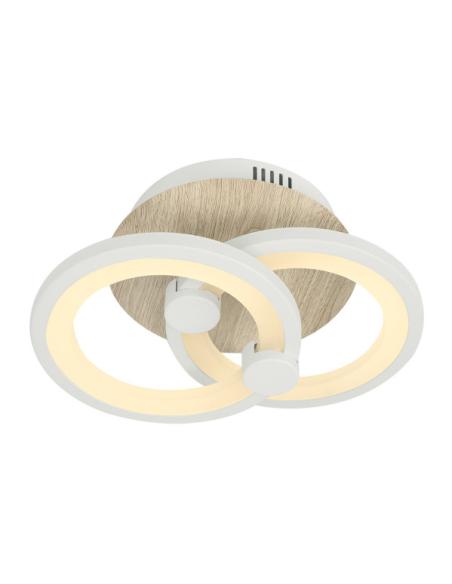 Plafon Sydney 32w 3000-4000-6500k Blanco/madera Clara 14x 30x20cm 4160 Lm Remoto,regulable,memoria