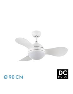Ventilador Dc Solido 24w Blanco 3aspas 91d 2640lm 3000k,4000k,6500k Remoto+memoria+temporizador