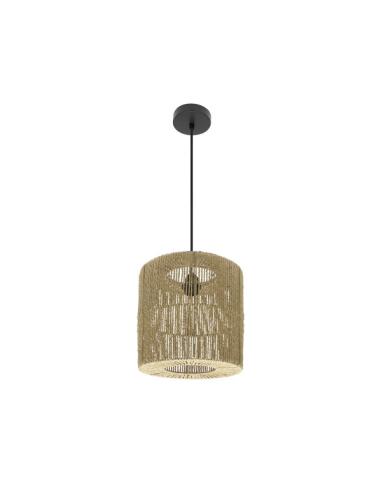 Colgante Fabriano 1xe27 Negro/natural Regx28x28cm