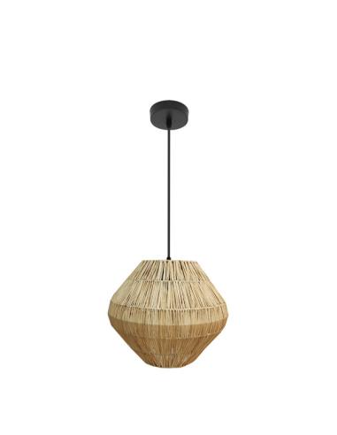 Colgante Nael 1xe27 Negro/natural Regx30x30cm Vegetal Marino