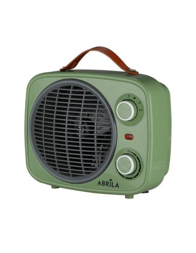 Termoventilador Hoguera 2000w Verde/gris 2potencias 3funciones Termostato Reg.seguro,asa 25,5x25,5x13cm