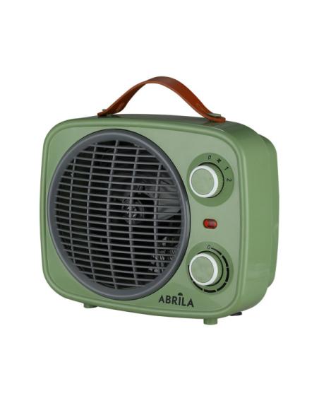 Termoventilador Hoguera 2000w Verde/gris 2potencias 3funciones Termostato Reg.seguro,asa 25,5x25,5x13cm