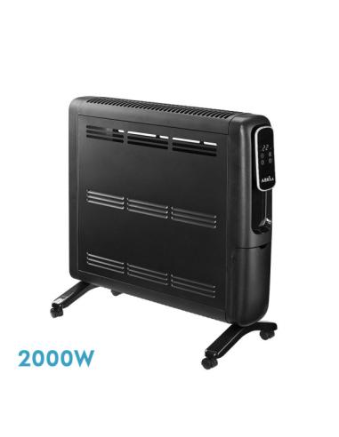 Emisor Termico Aluminio Alpino 2000w Negro 2pot Display C/remoto,antivuelco,temp.reg.61,8x59,5x25,5cm