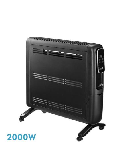 Emisor Termico Aluminio Alpino 2000w Negro 2pot Display C/remoto,antivuelco,temp.reg.61,8x59,5x25,5cm