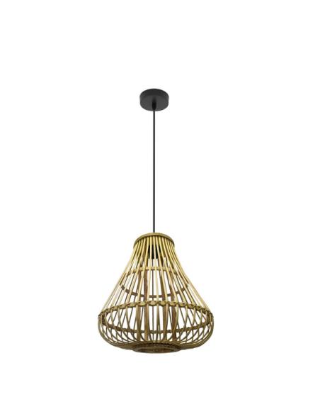 Colgante Hormos Negro/bambu Natural 1xe27 Regx35x35 Cm