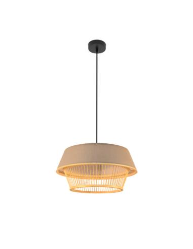 Colgante Bambu Yovani Negro/natural 1xe27 Regx46x46cm