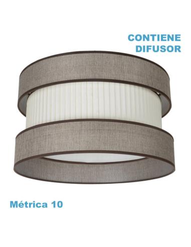 Pantalla Colgante Home M10 Marron-beis 60dx60dx25h Difusor Incluido