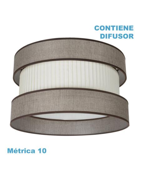 Pantalla Colgante Home M10 Marron-beis 60dx60dx25h Difusor Incluido