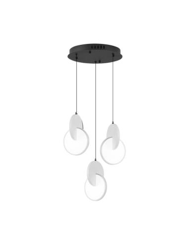Plafon Colgante Carlota 3l Negro/Blanco 51w 6500k 7140lm C/Remoto Regx33x29cm